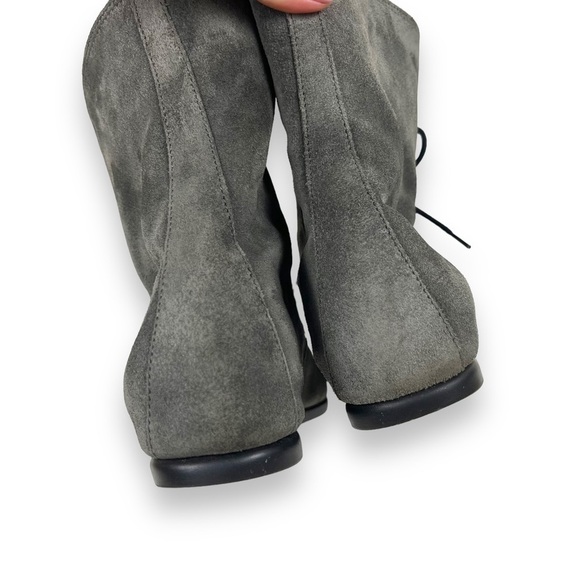 The Flexx Boots Women 10 Gray Leather Suede Ankle Minimalist Buccaneer Goth - Picture 8 of 9